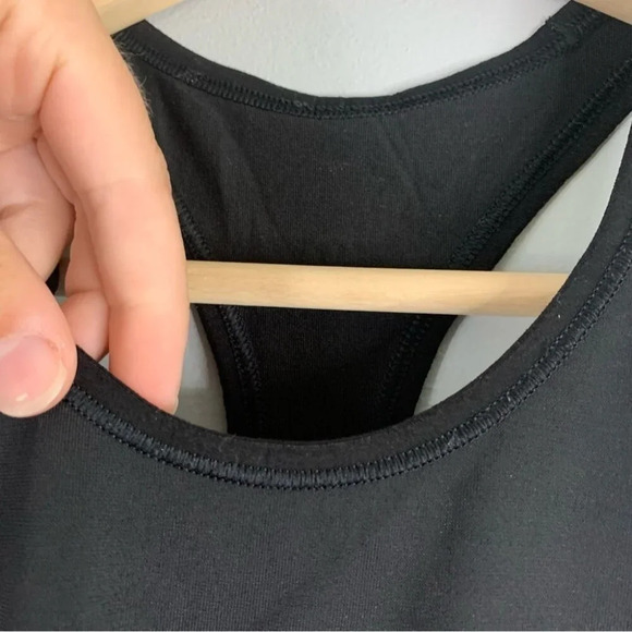 Lululemon Womens  Black High Neck CRB Cool Racer Back Tank Top Stripe Shirt 2 XS - Picture 4 of 9